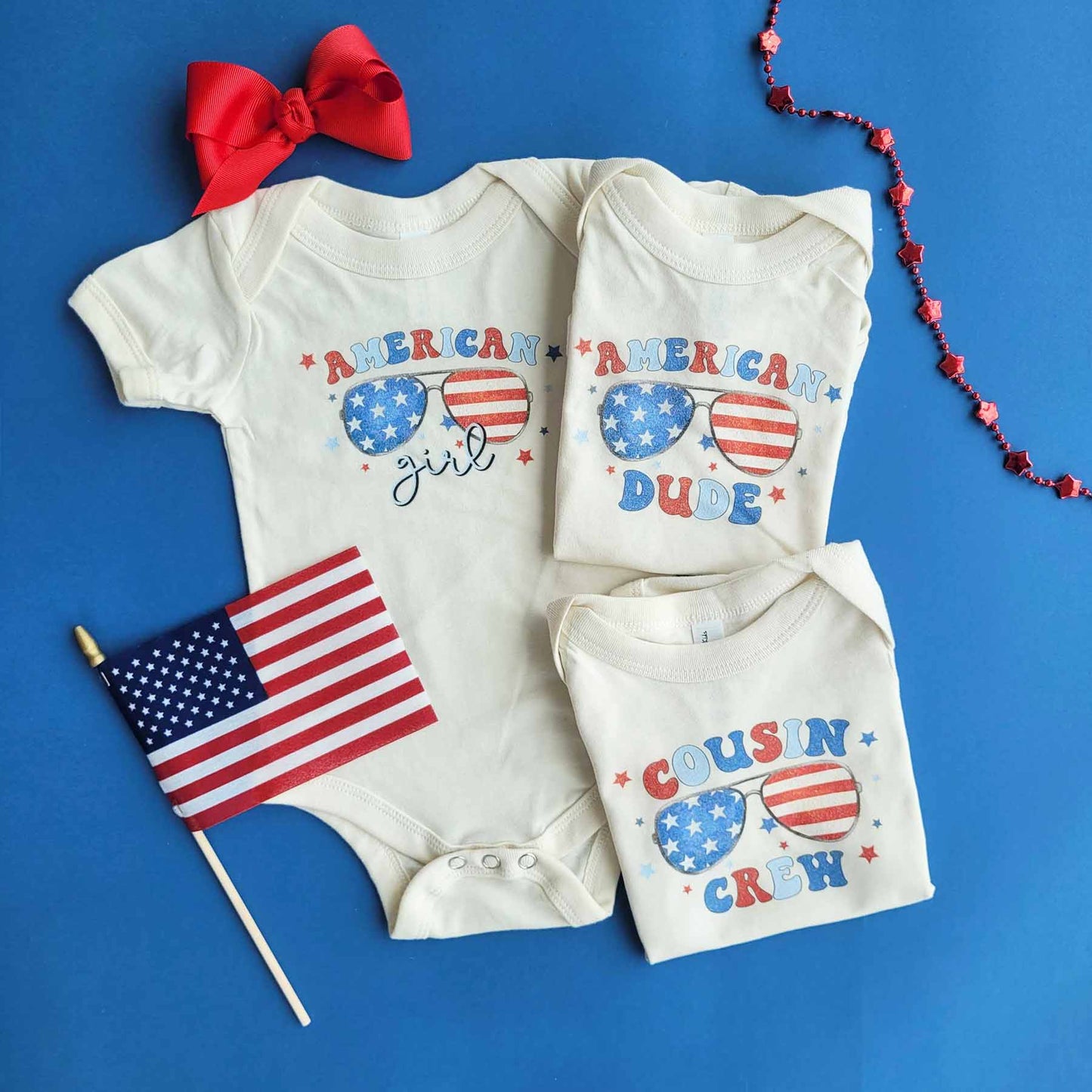 American Cousin Crew Graphic Bodysuit | Natural