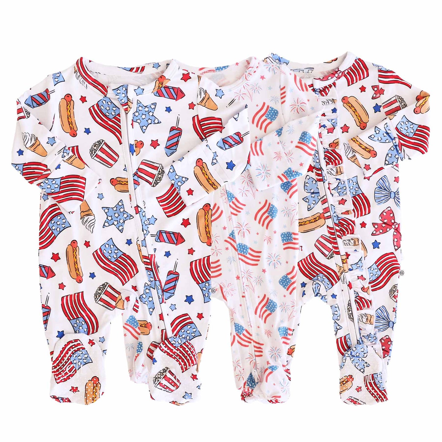 4th of July Zipper Footies