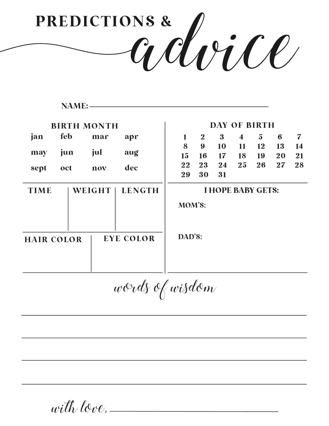 Baby Shower Games - Free Baby Shower Digital Download