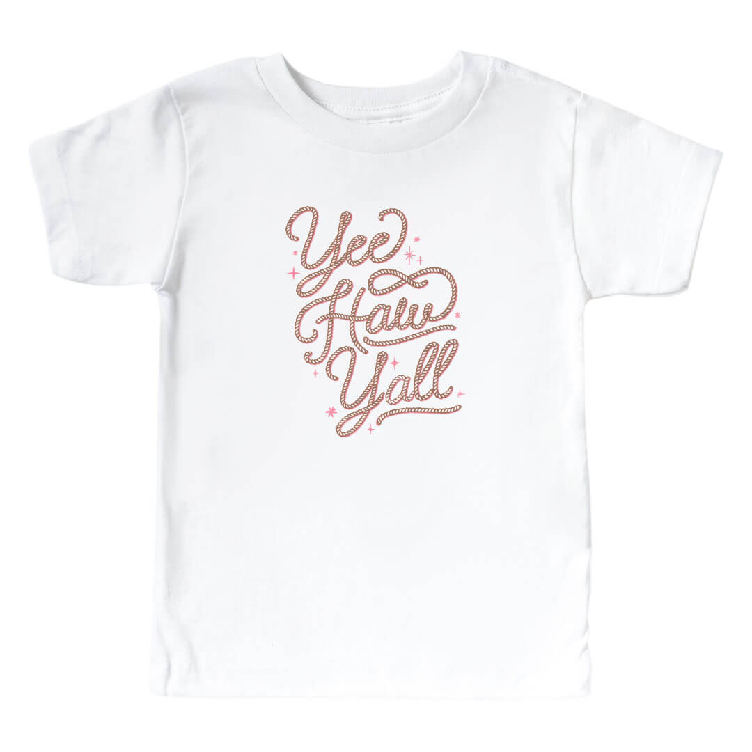 Yee Haw Y'all Kids Graphic Tee | White