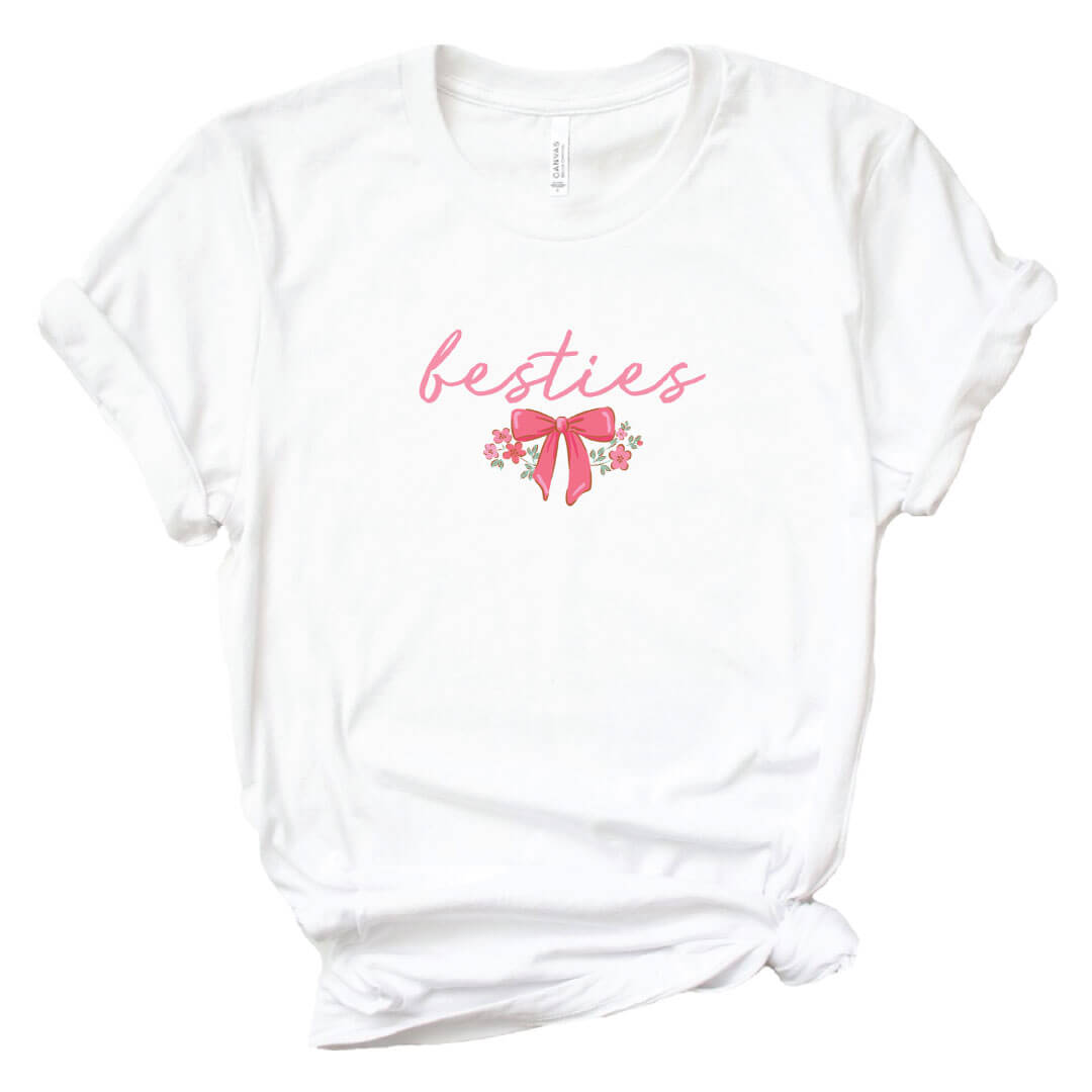 Besties Bows Graphic Tee | White
