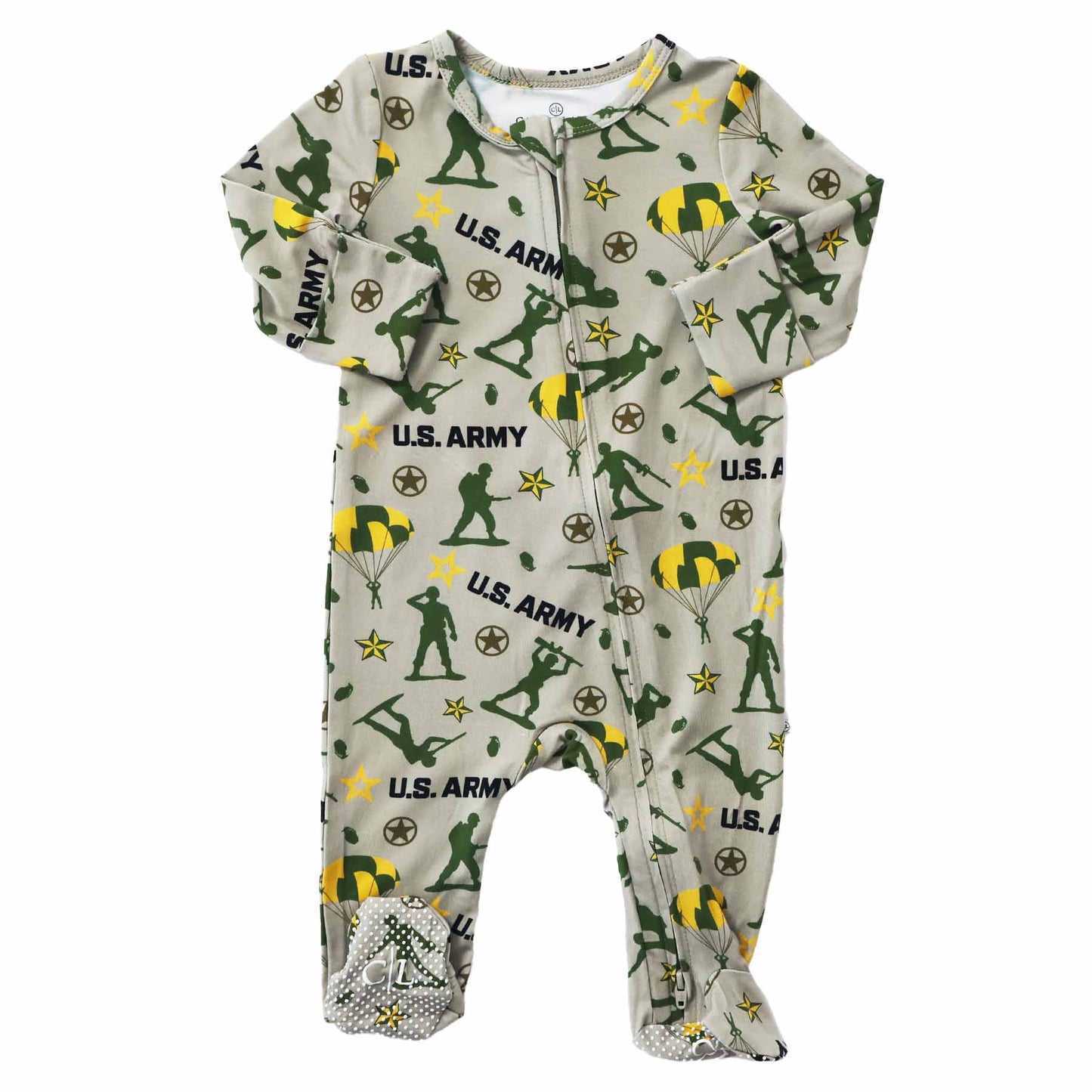 U.S. Army Zipper Footie