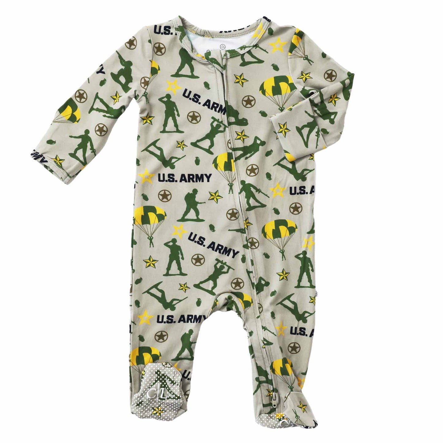 U.S. Army Zipper Footie