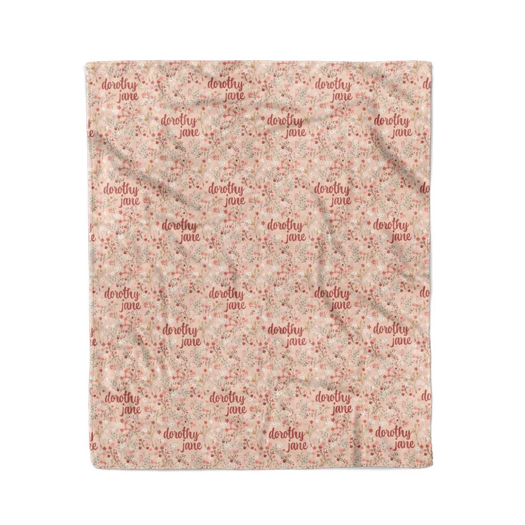 Autumn Blooms Personalized Kids Blanket