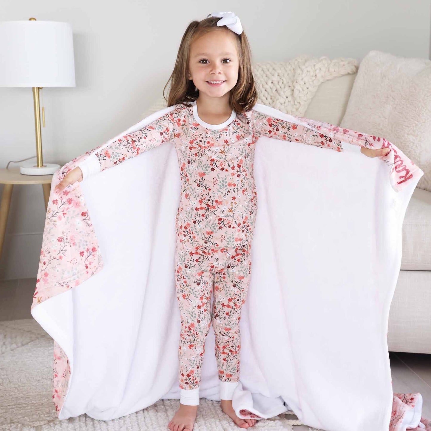 Autumn Blooms Personalized Kids Blanket