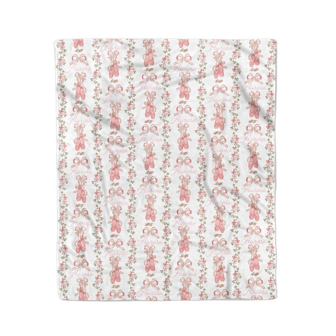Ballet Blossoms Personalized Kids Blanket