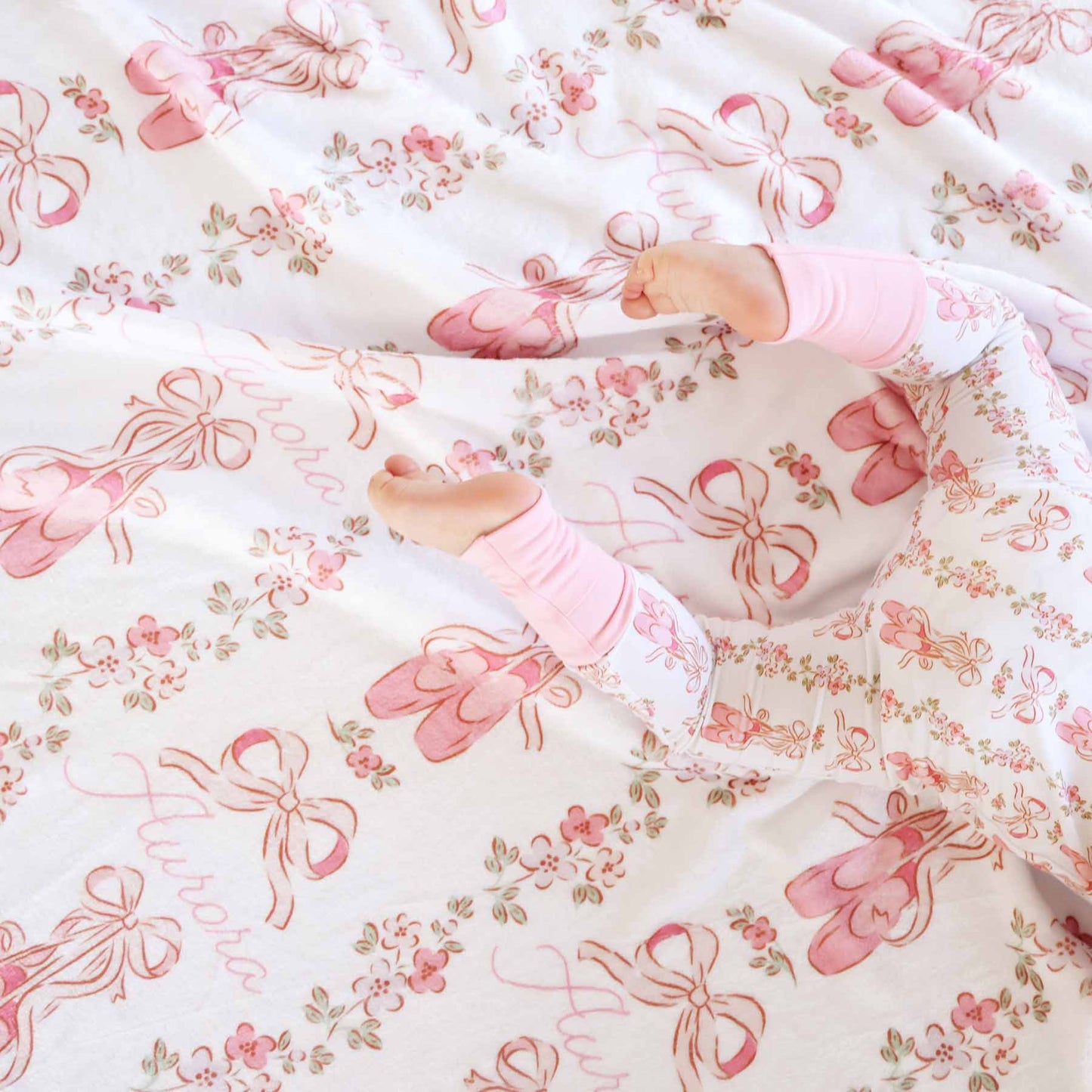Ballet Blossoms Personalized Kids Blanket