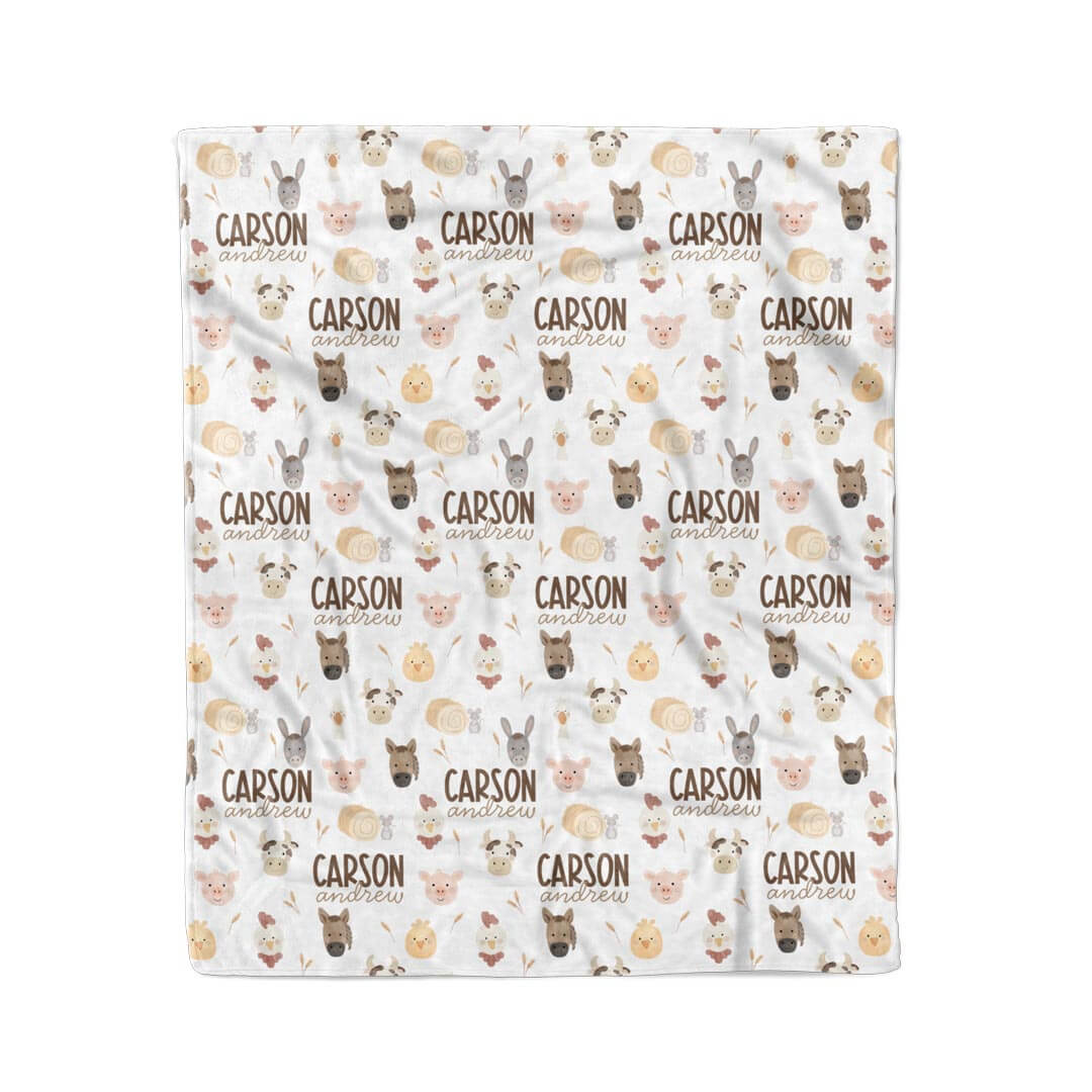 Barnyard Buddies Personalized Kids Blanket