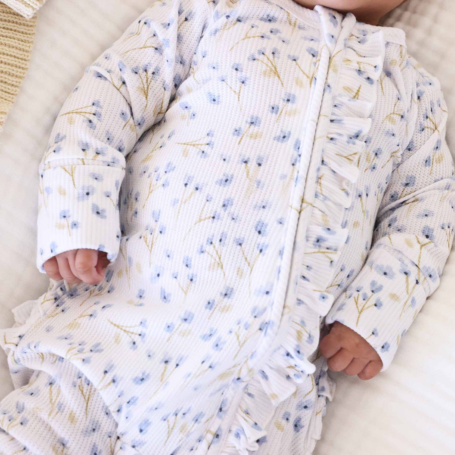 Bamboo Waffle Zipper Footies | Printed