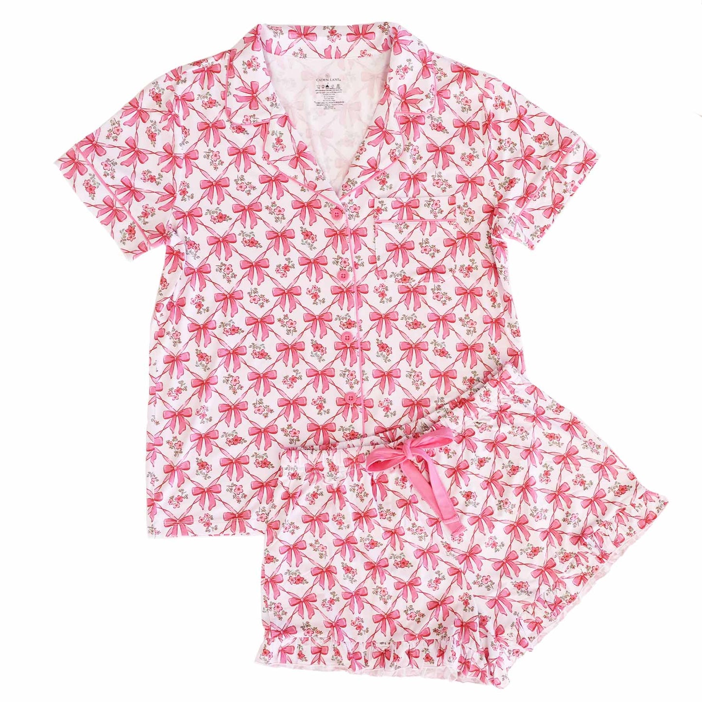 Women's Two Piece Short Lounge Set | Bow Besties