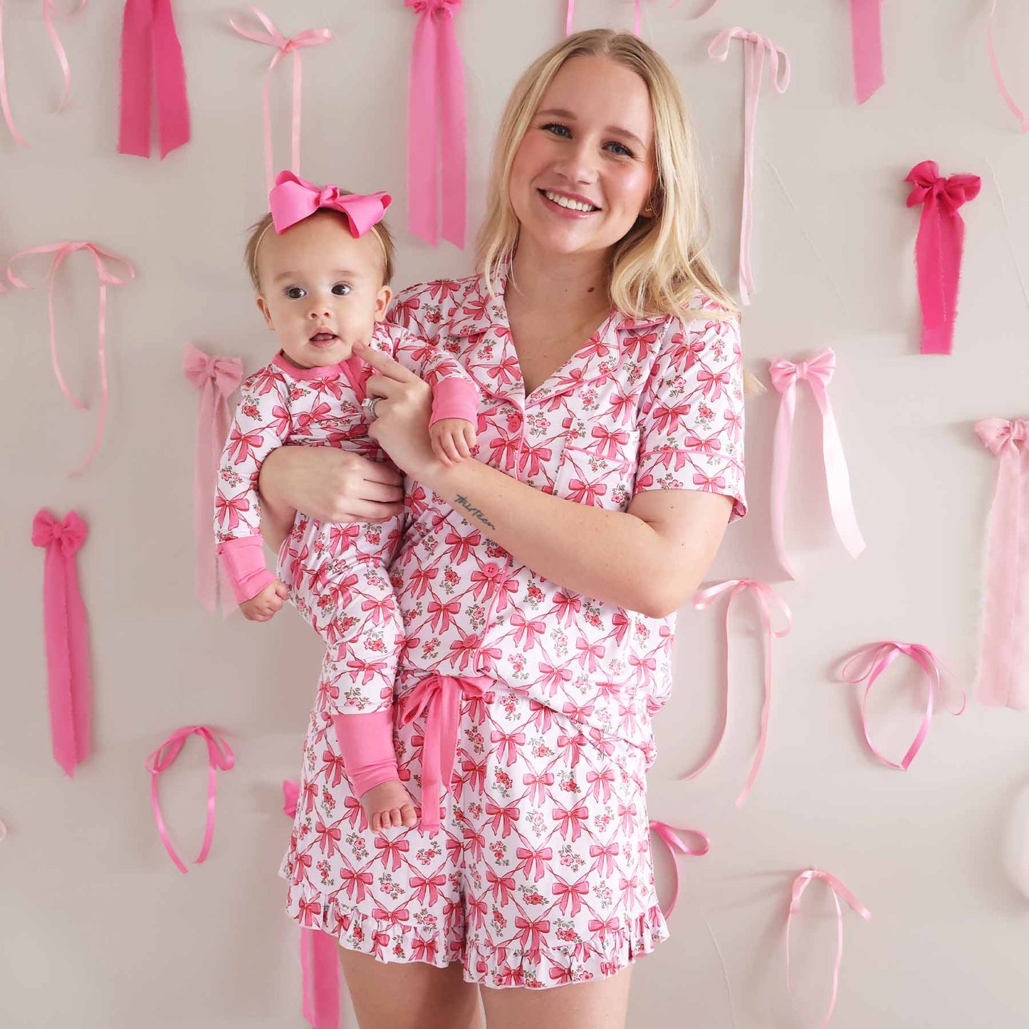 Women's Two Piece Short Lounge Set | Bow Besties