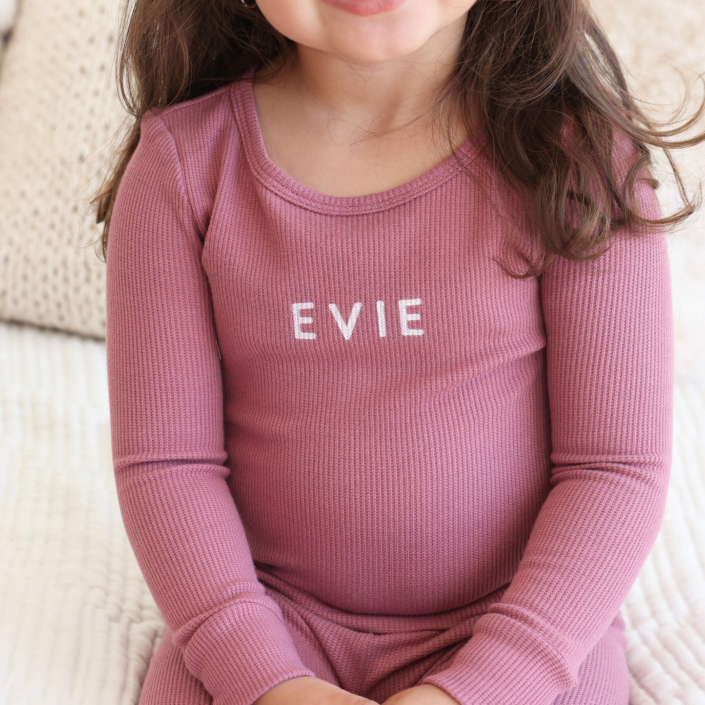 Bamboo Waffle Personalized Two Piece Pajama Sets