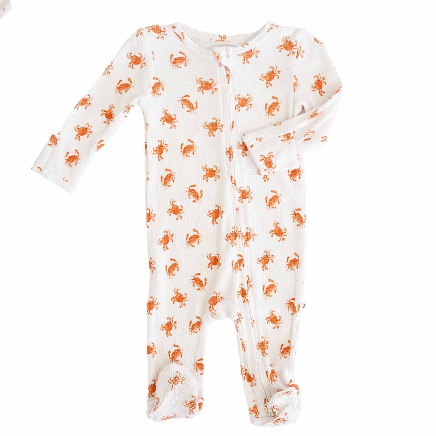 Beachy Waffle Bamboo Zipper Footies