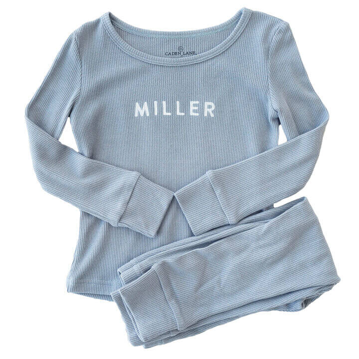 Bamboo Waffle Personalized Two Piece Pajama Sets