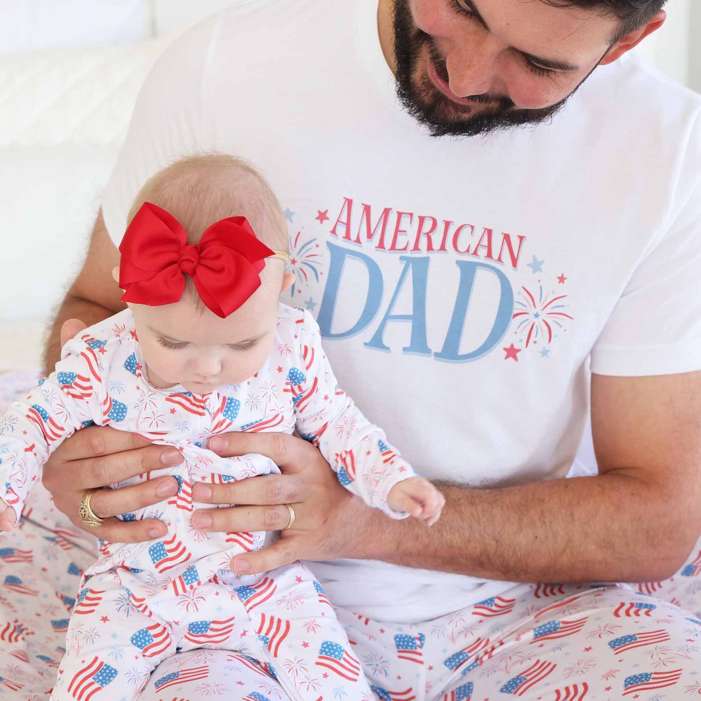 American Dad Fireworks Graphic Tee | White