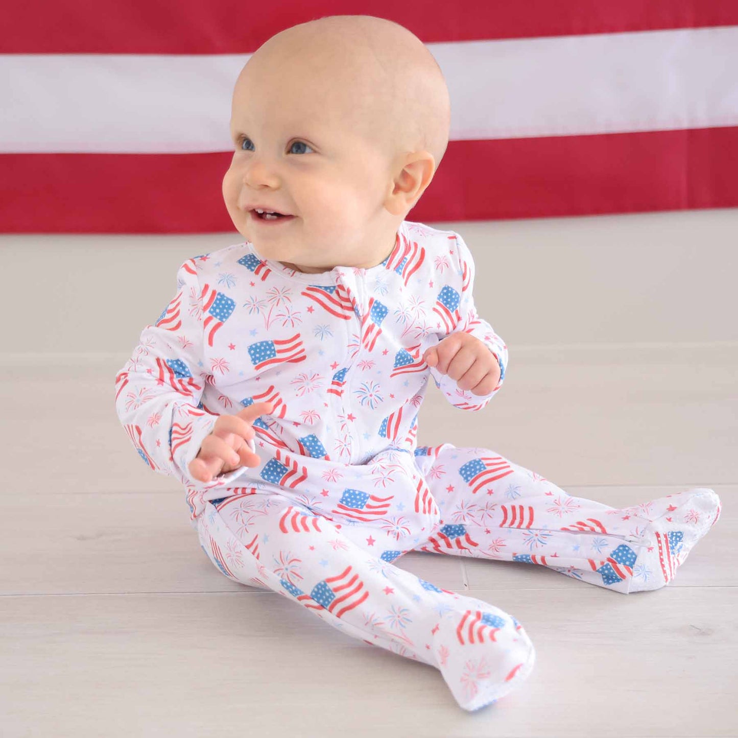 4th of July Zipper Footies