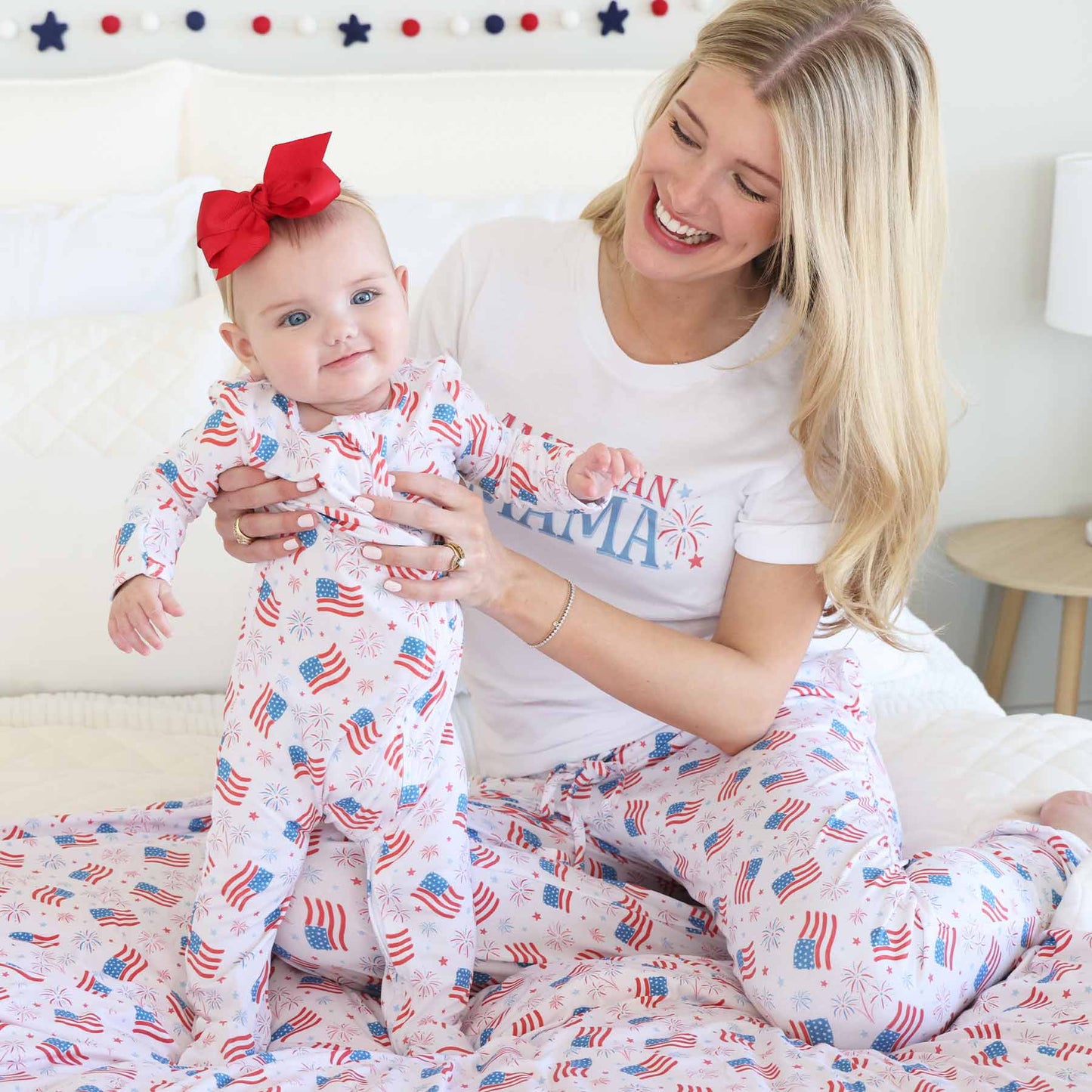American Mama Fireworks Graphic Tee | White