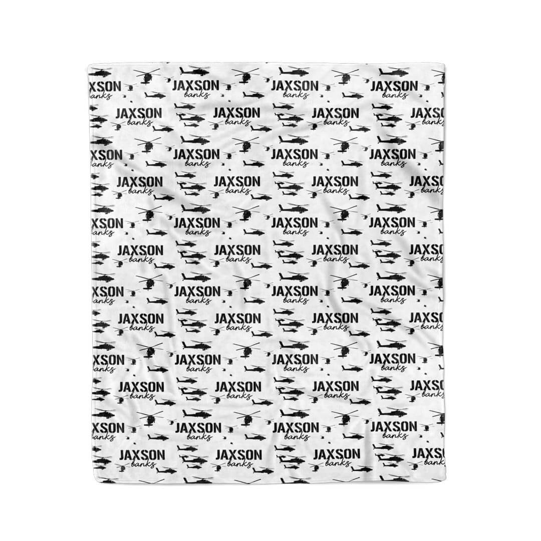 U.S. Army Helicopter Personalized Kids Blanket