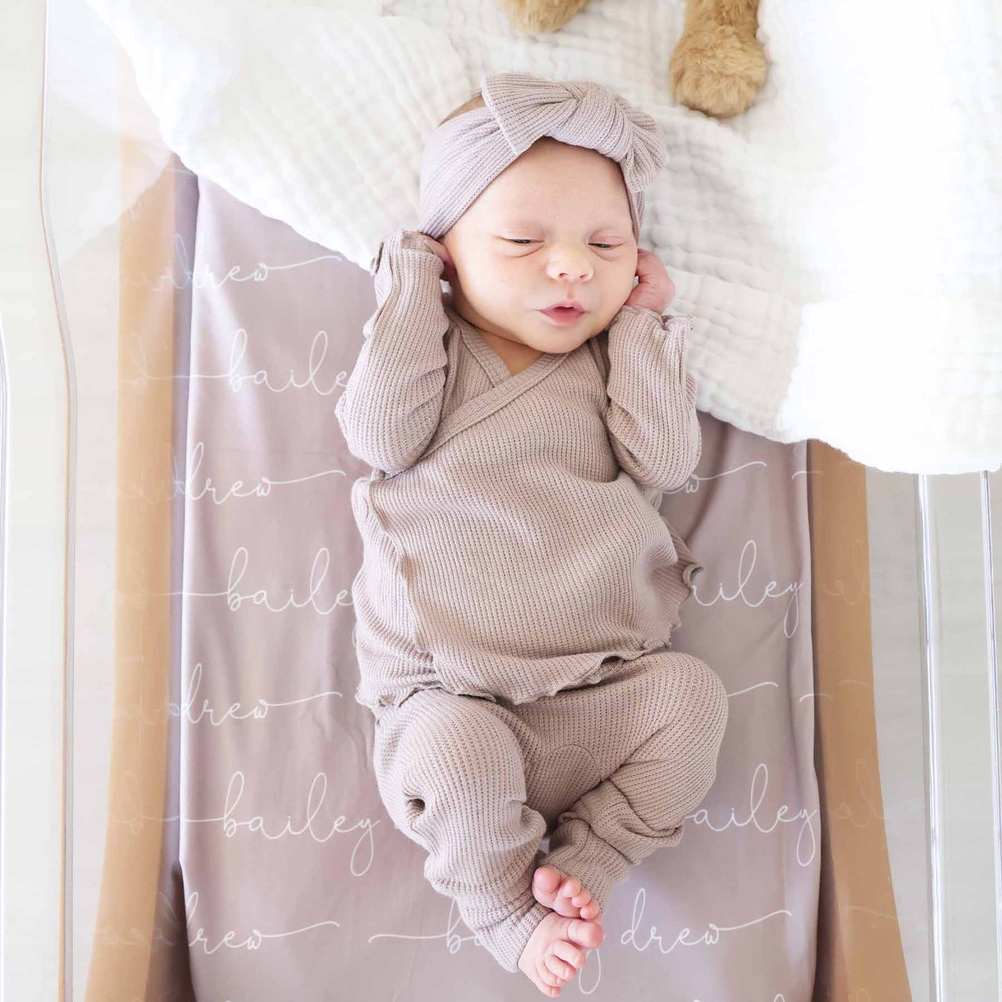 2pc Waffle Crossover Top & Bottom | Mocha