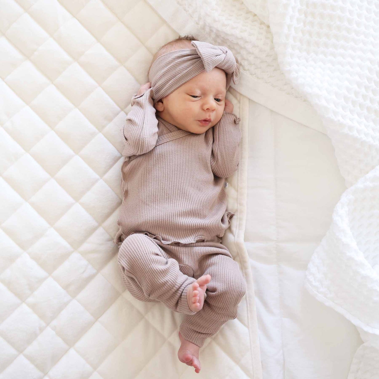 2pc Waffle Crossover Top & Bottom | Mocha