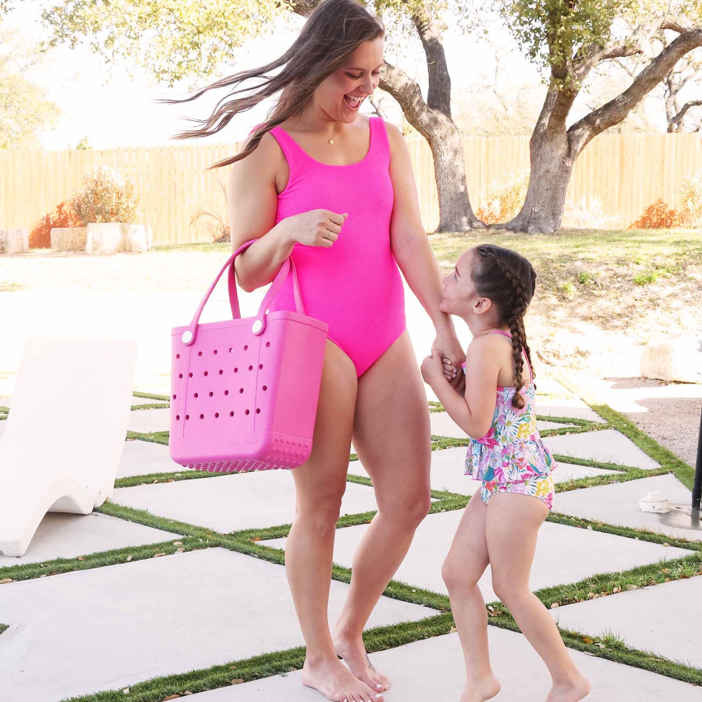 Women's Crinkle One-Piece Swimsuit | Neon Pink