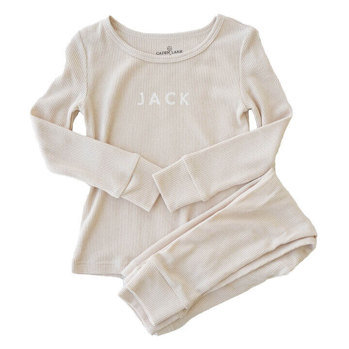 Bamboo Waffle Personalized Two Piece Pajama Sets