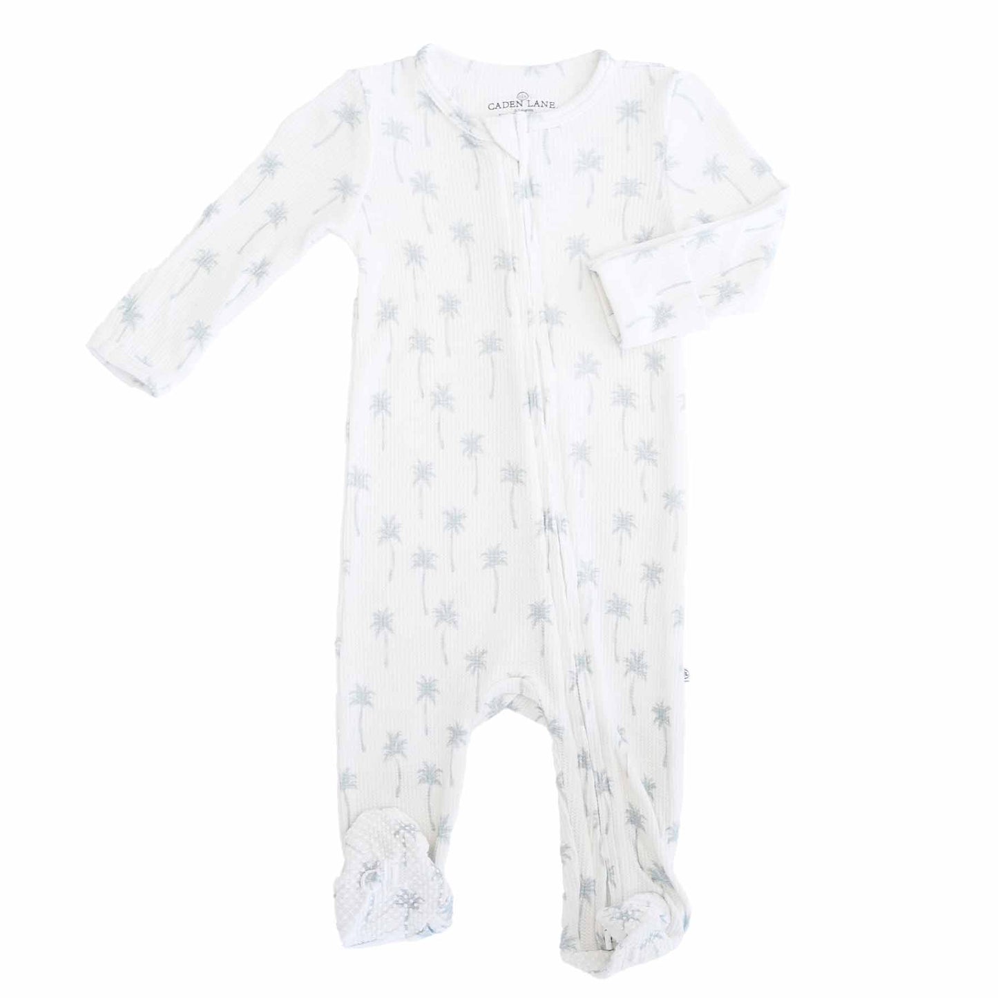 Bamboo Waffle Zipper Footies | Printed