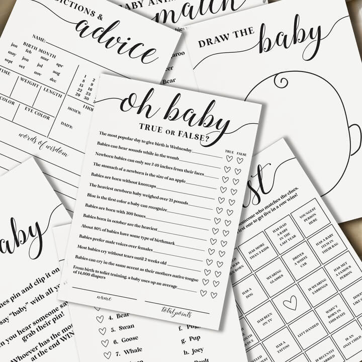 Baby Shower Games - Free Baby Shower Digital Download