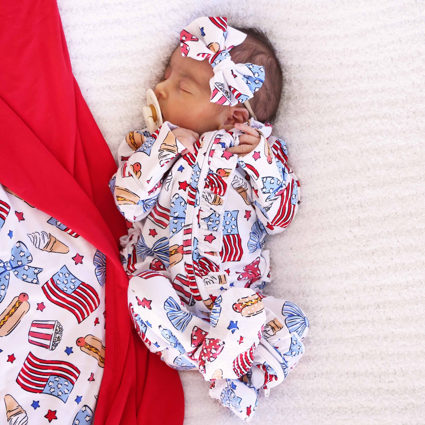 4th of July Zipper Footies