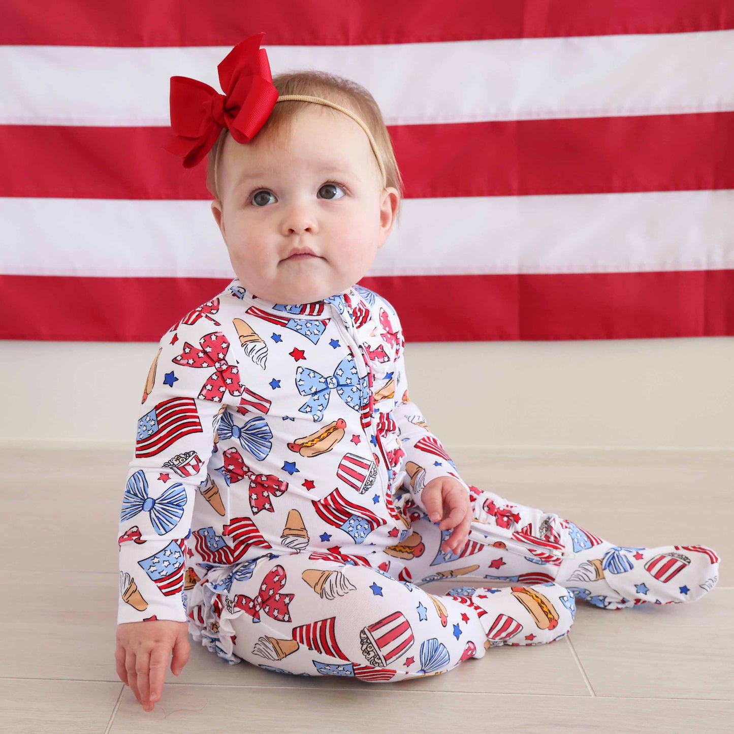 4th of July Zipper Footies
