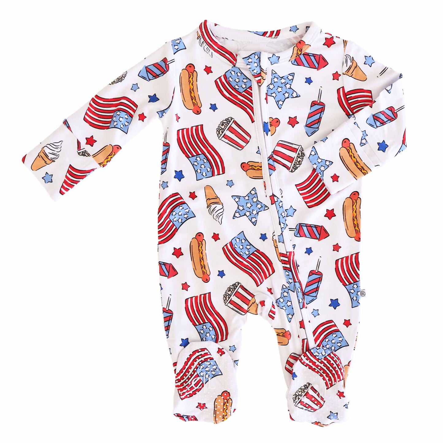 4th of July Zipper Footies