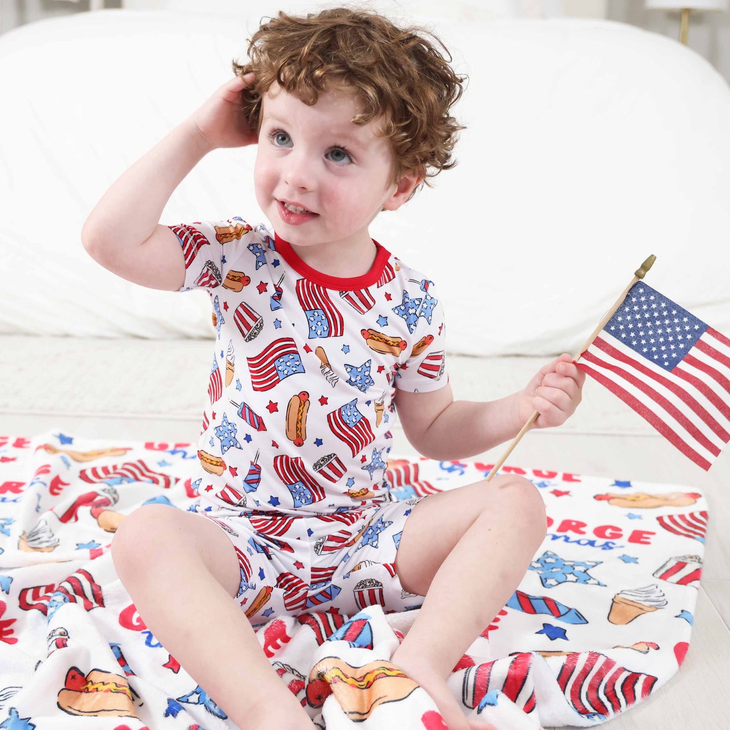 4th of July Two-Piece Short Pajama Sets