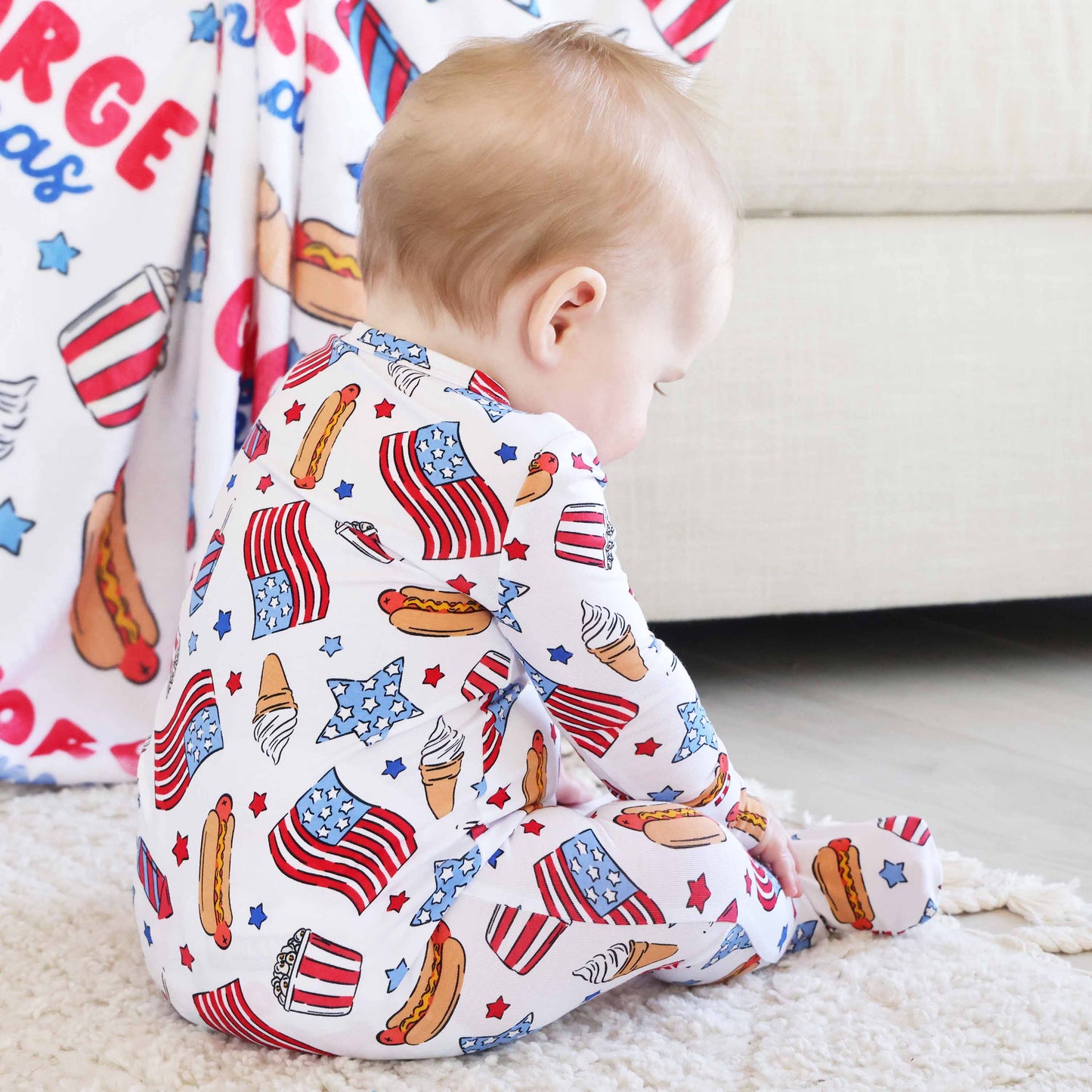 4th of July Zipper Footies