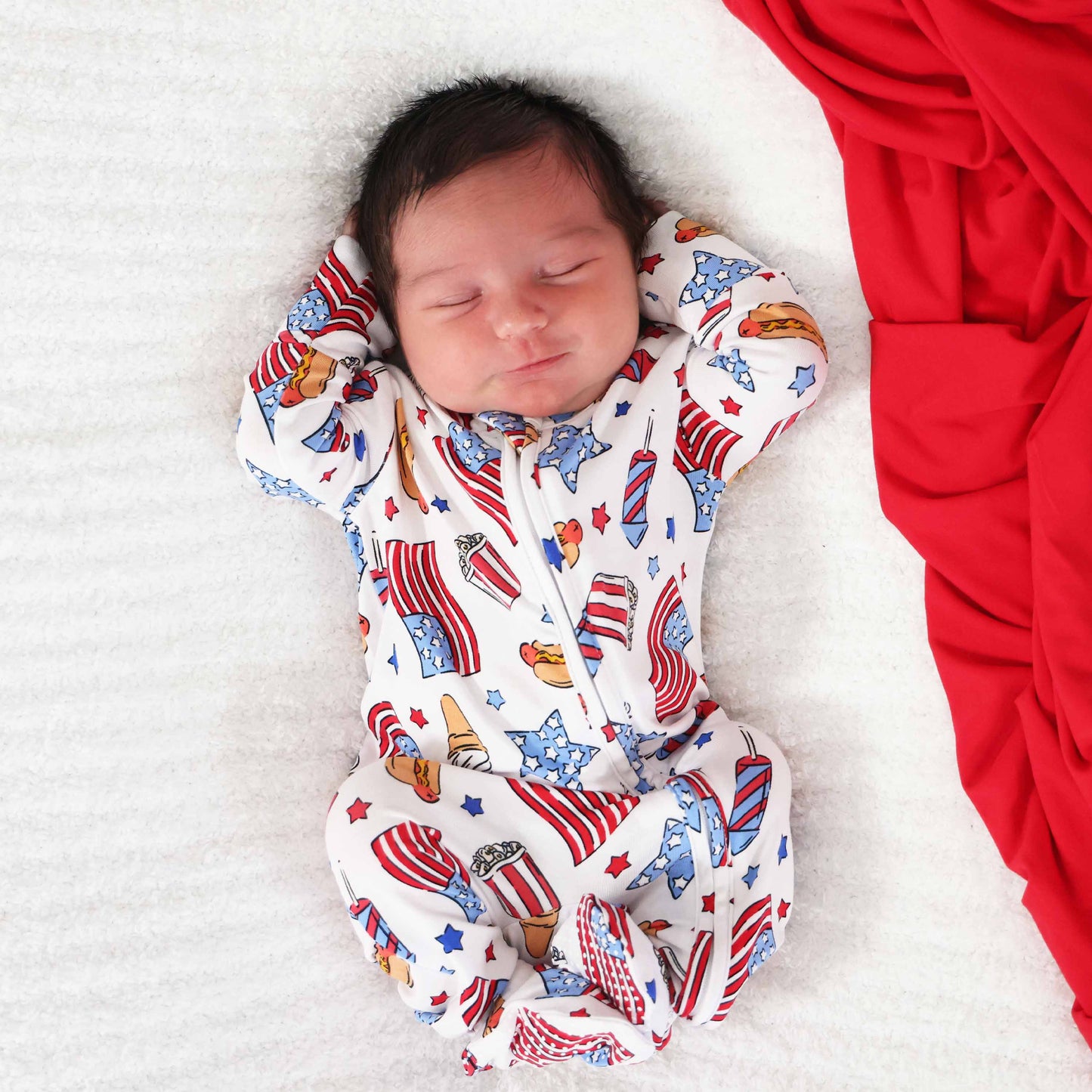 4th of July Zipper Footies