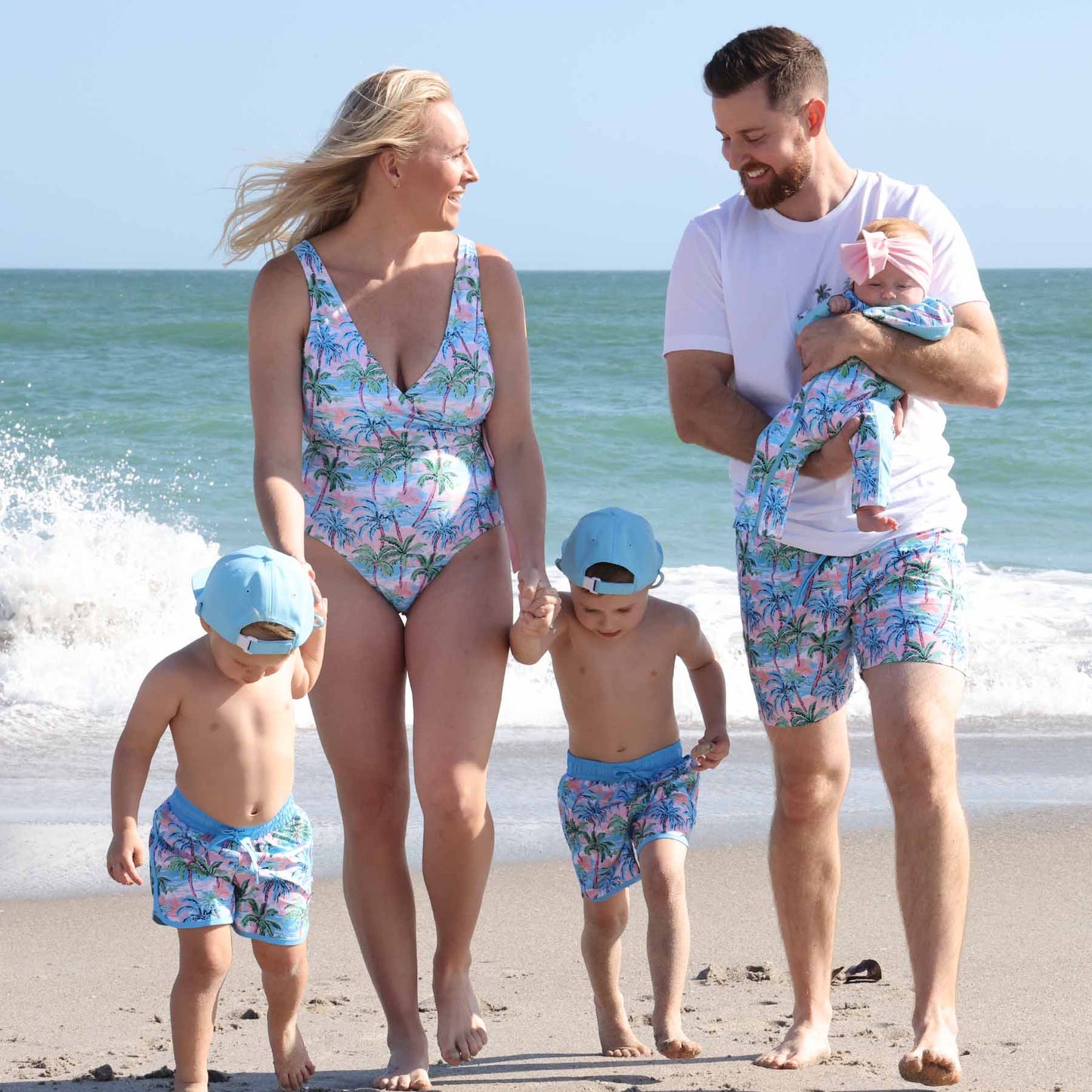 Women's Criss-Cross One-Piece Swimsuit | Pastel Palms