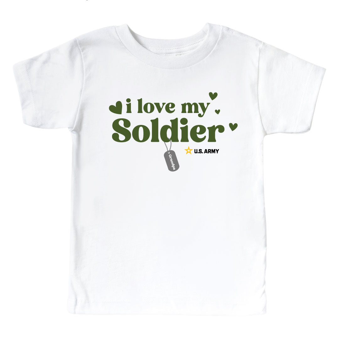 U.S. Army Personalized My Soldier Kids Graphic Tee | White