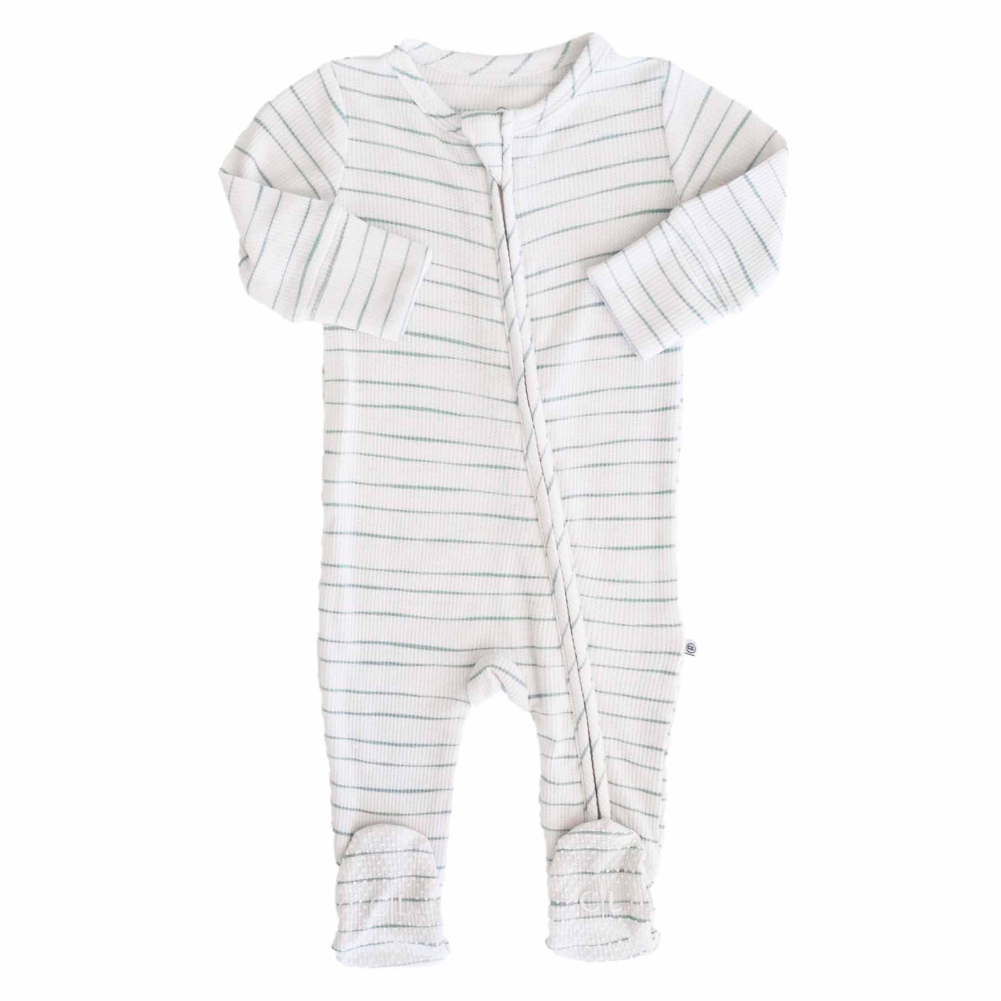 Bamboo Waffle Zipper Footies | Printed