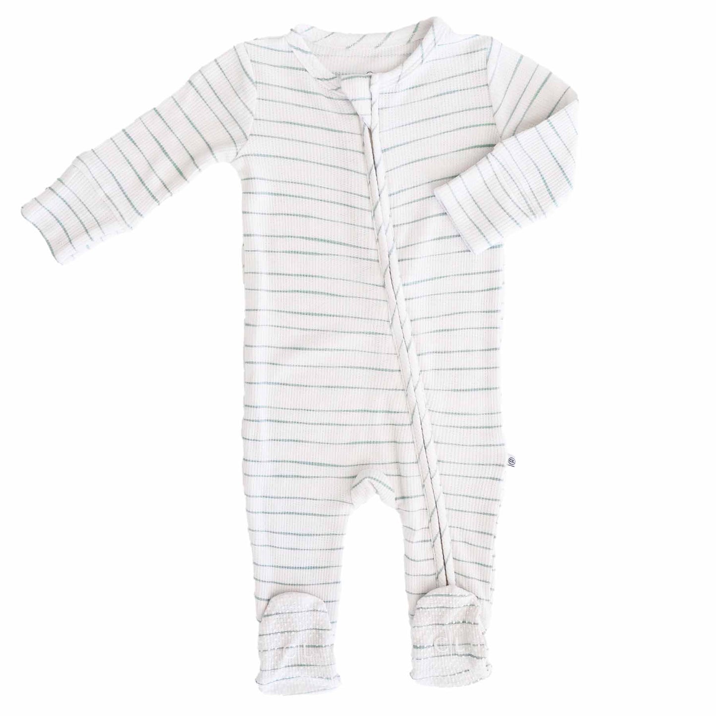 Bamboo Waffle Zipper Footies | Printed