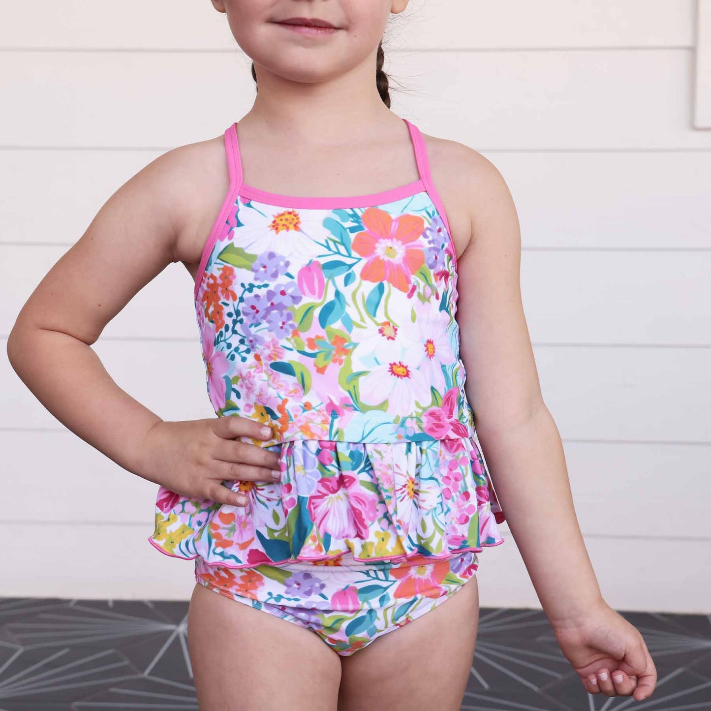 Two-Piece Strappy Tankini | Seaside Blooms