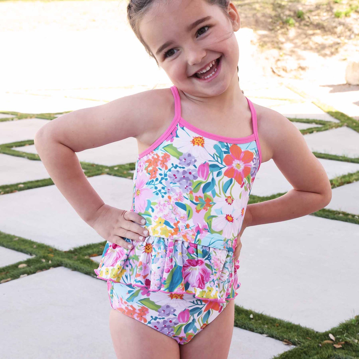 Two-Piece Strappy Tankini | Seaside Blooms