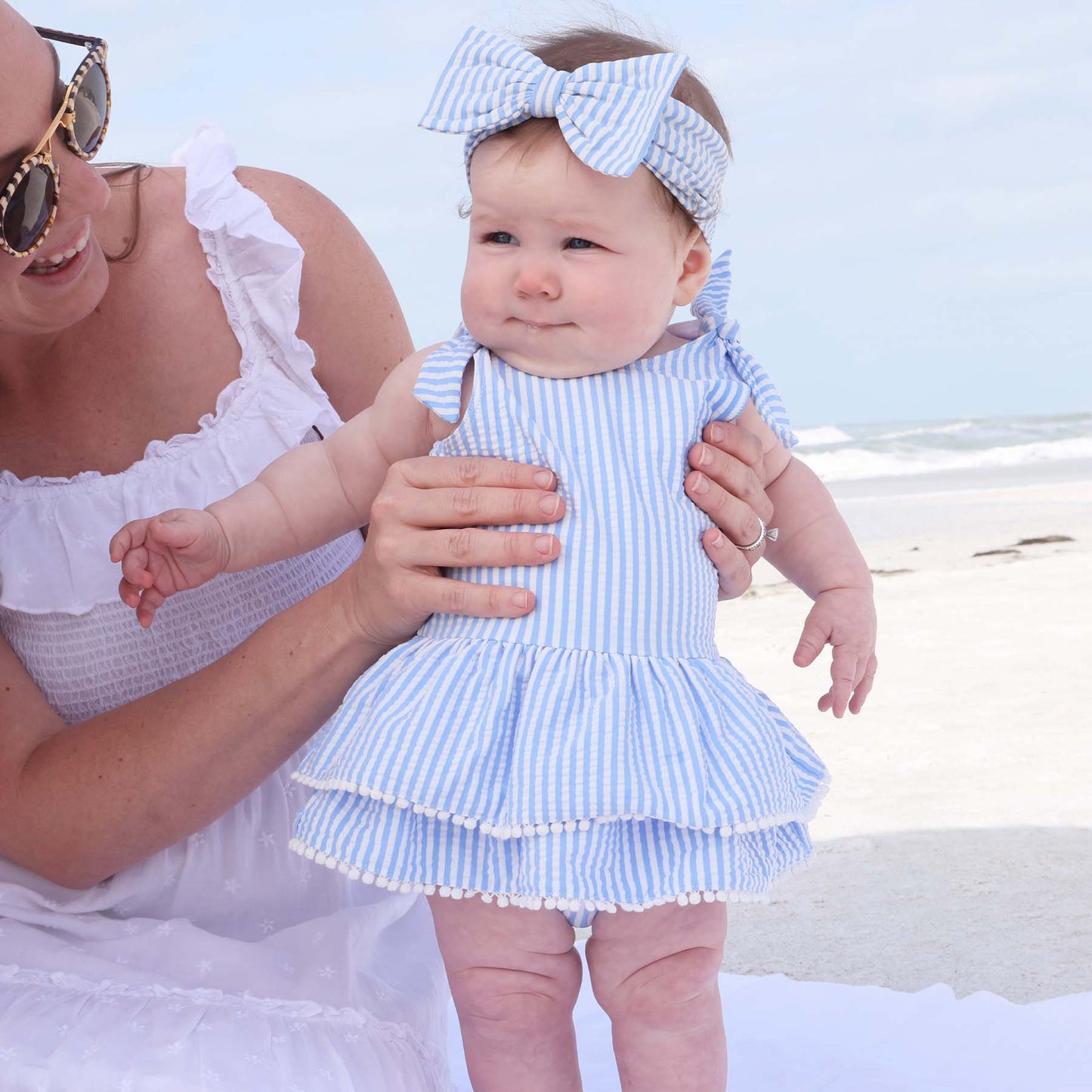Tiered Skirt with White Pom Trim | Best Sellers