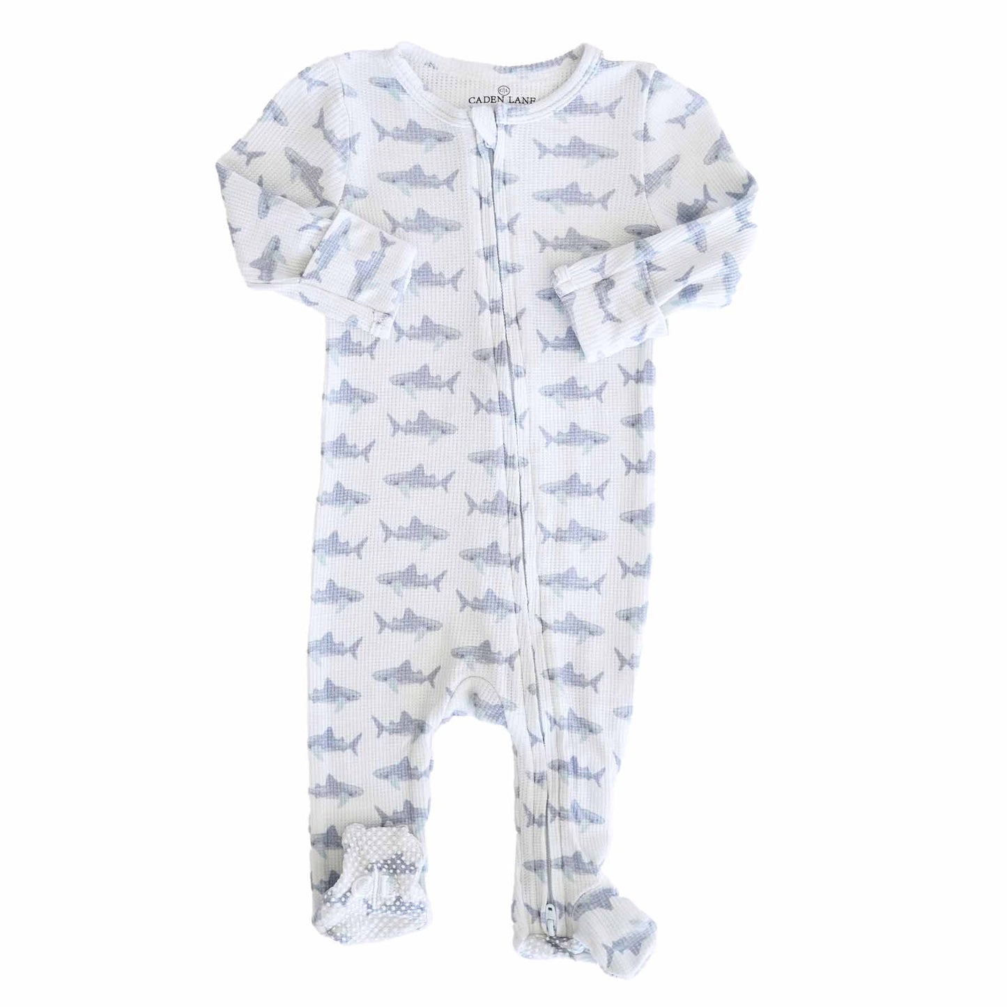 Beachy Waffle Bamboo Zipper Footies