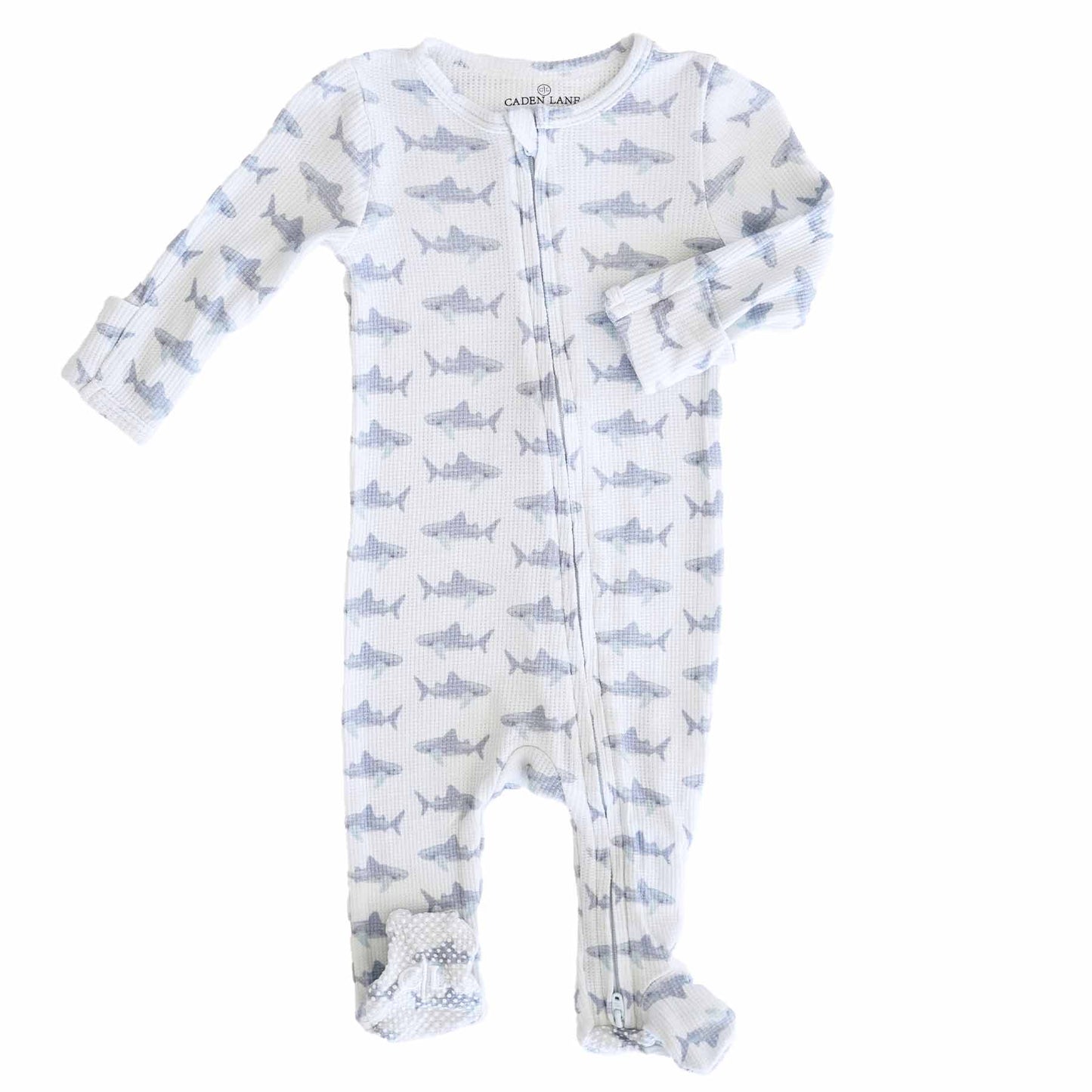 Bamboo Waffle Zipper Footies | Printed