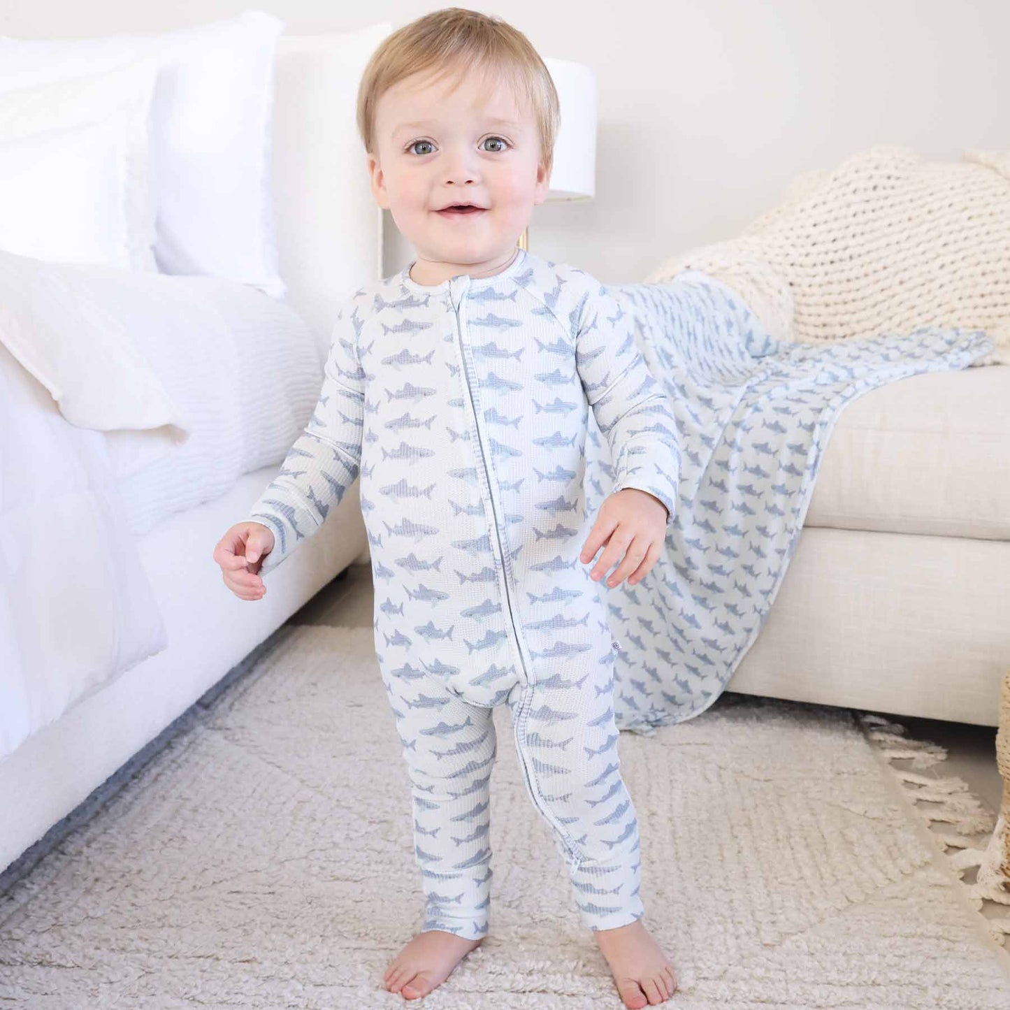 Beachy Waffle Bamboo Convertible Zip Rompers