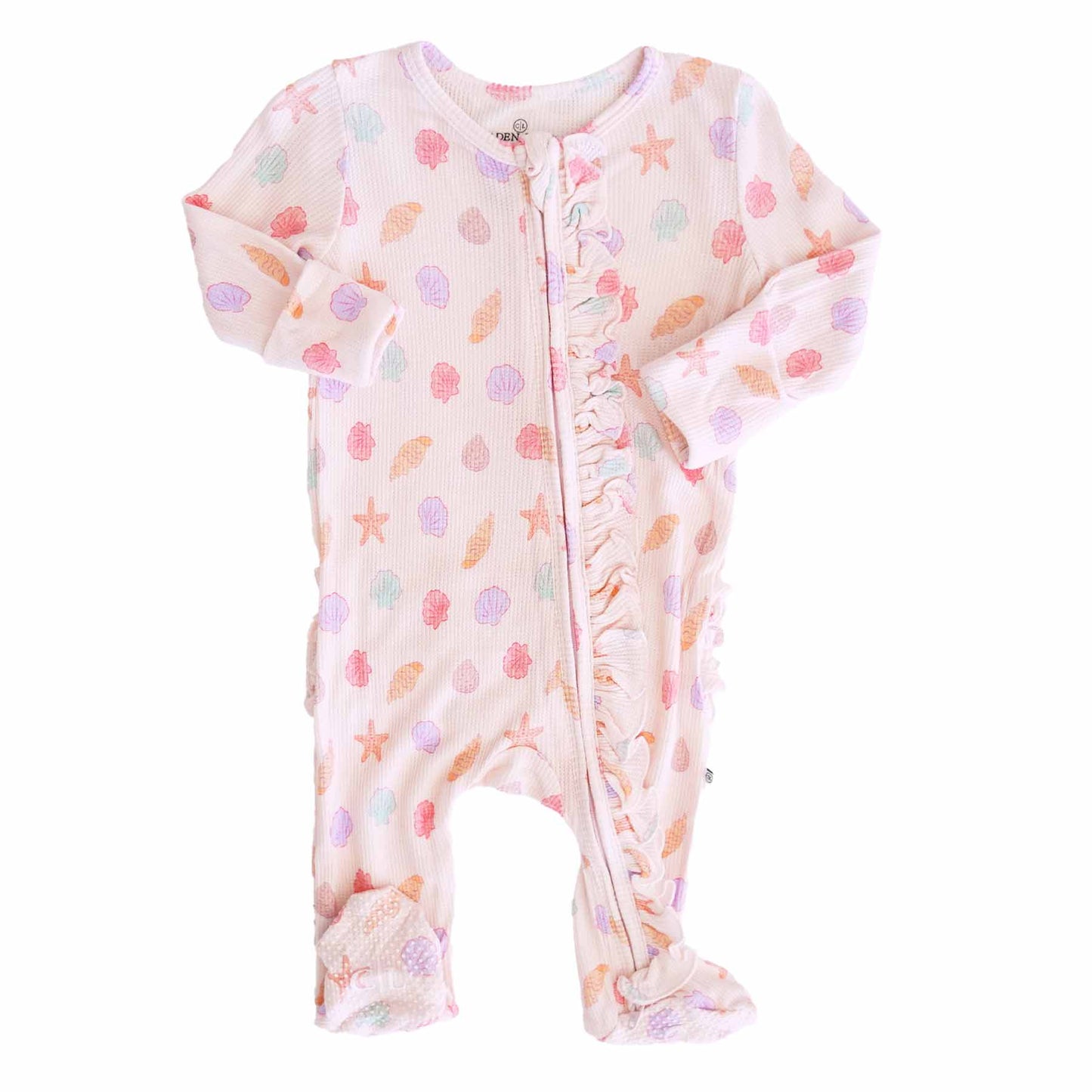 Bamboo Waffle Zipper Footies | Printed