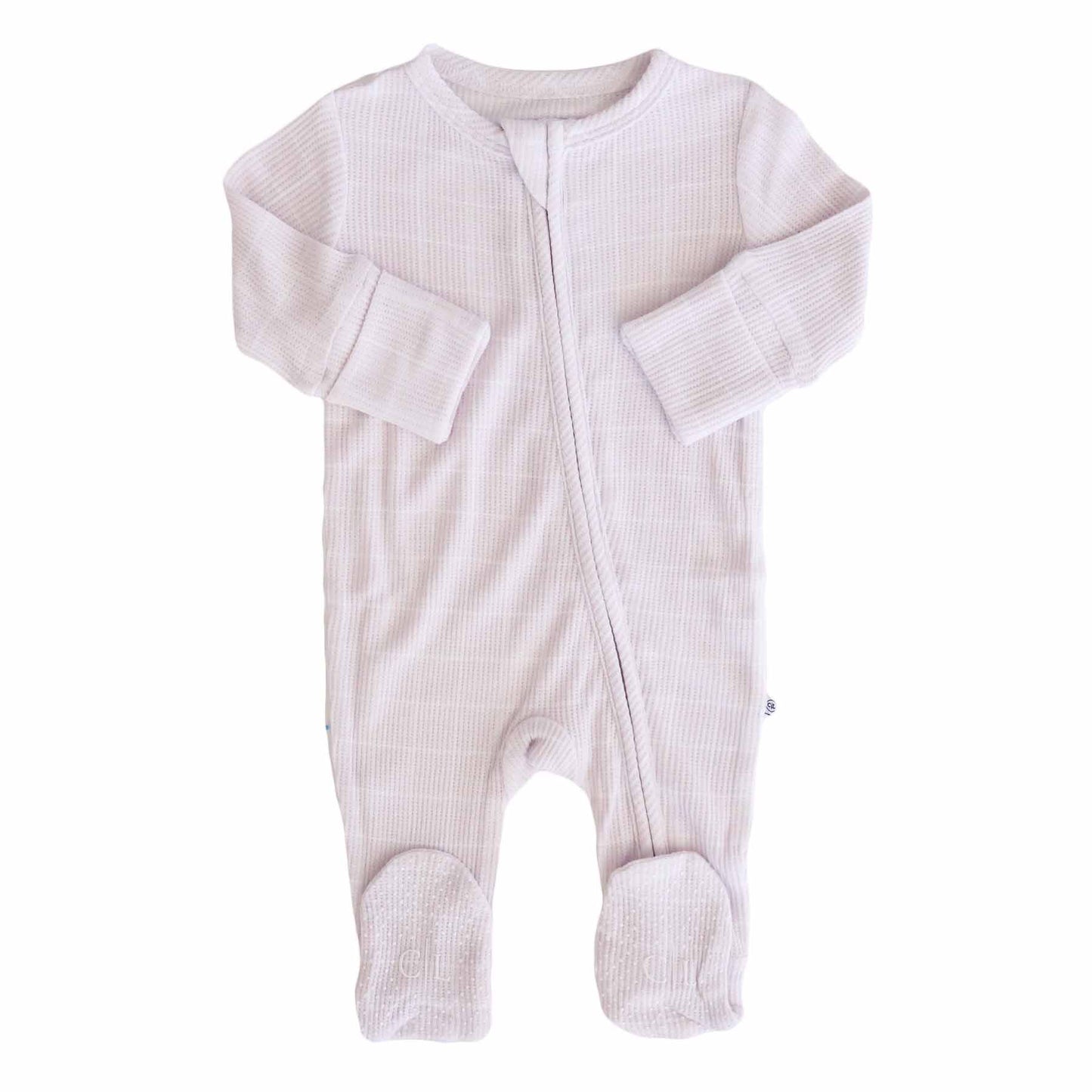 Bamboo Waffle Zipper Footies | Printed