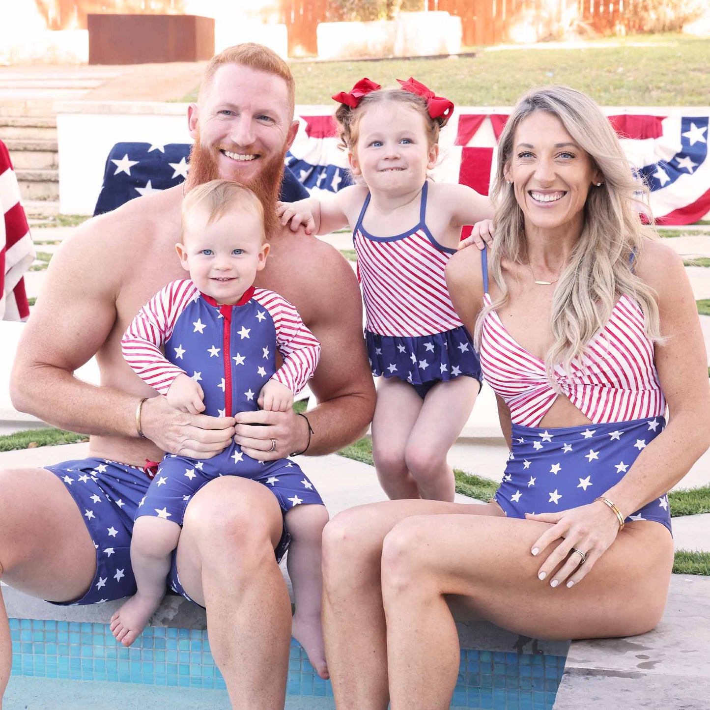 Women's Ruched Cutout One-Piece Swimsuit | Star-Spangled Summer