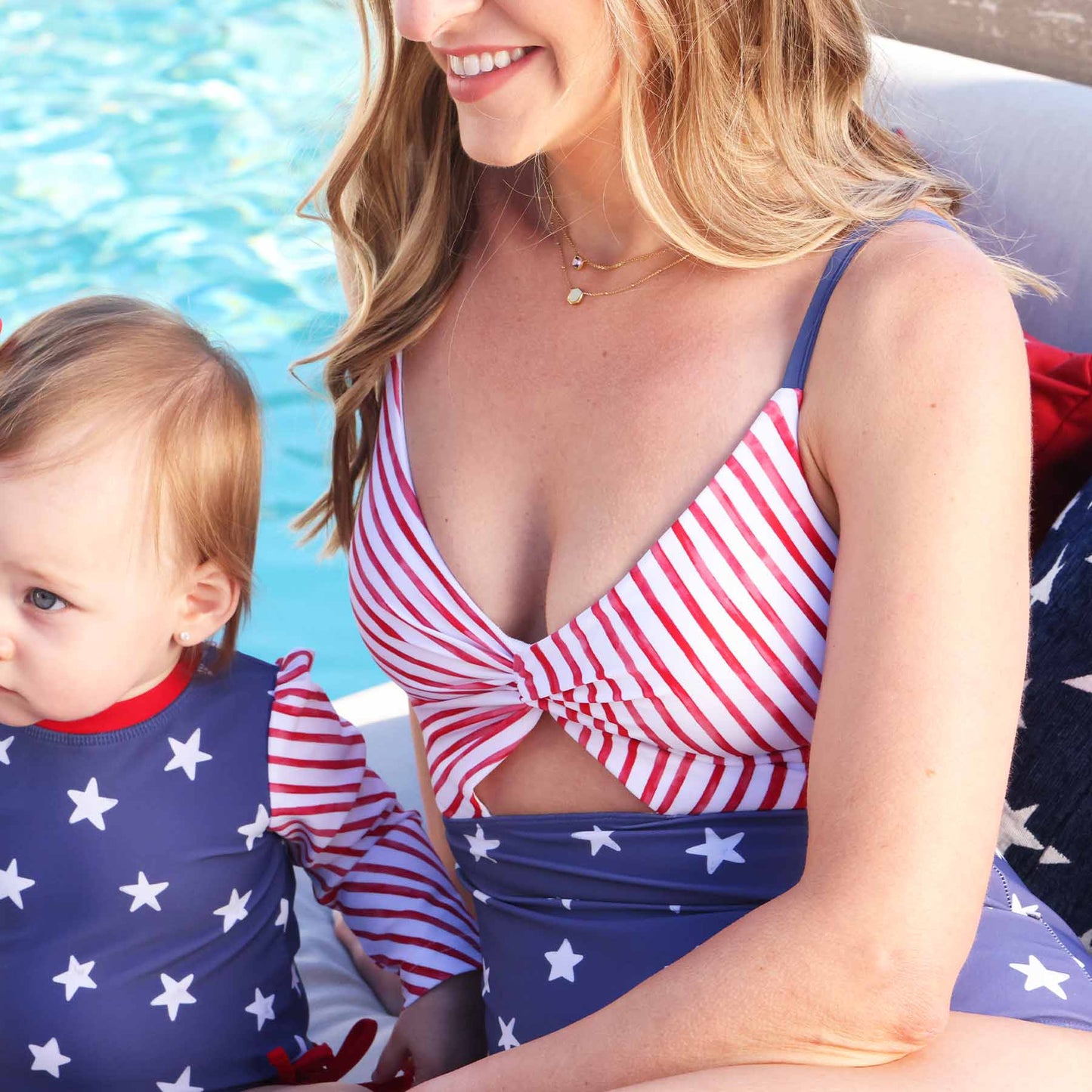 Women's Ruched Cutout One-Piece Swimsuit | Star-Spangled Summer