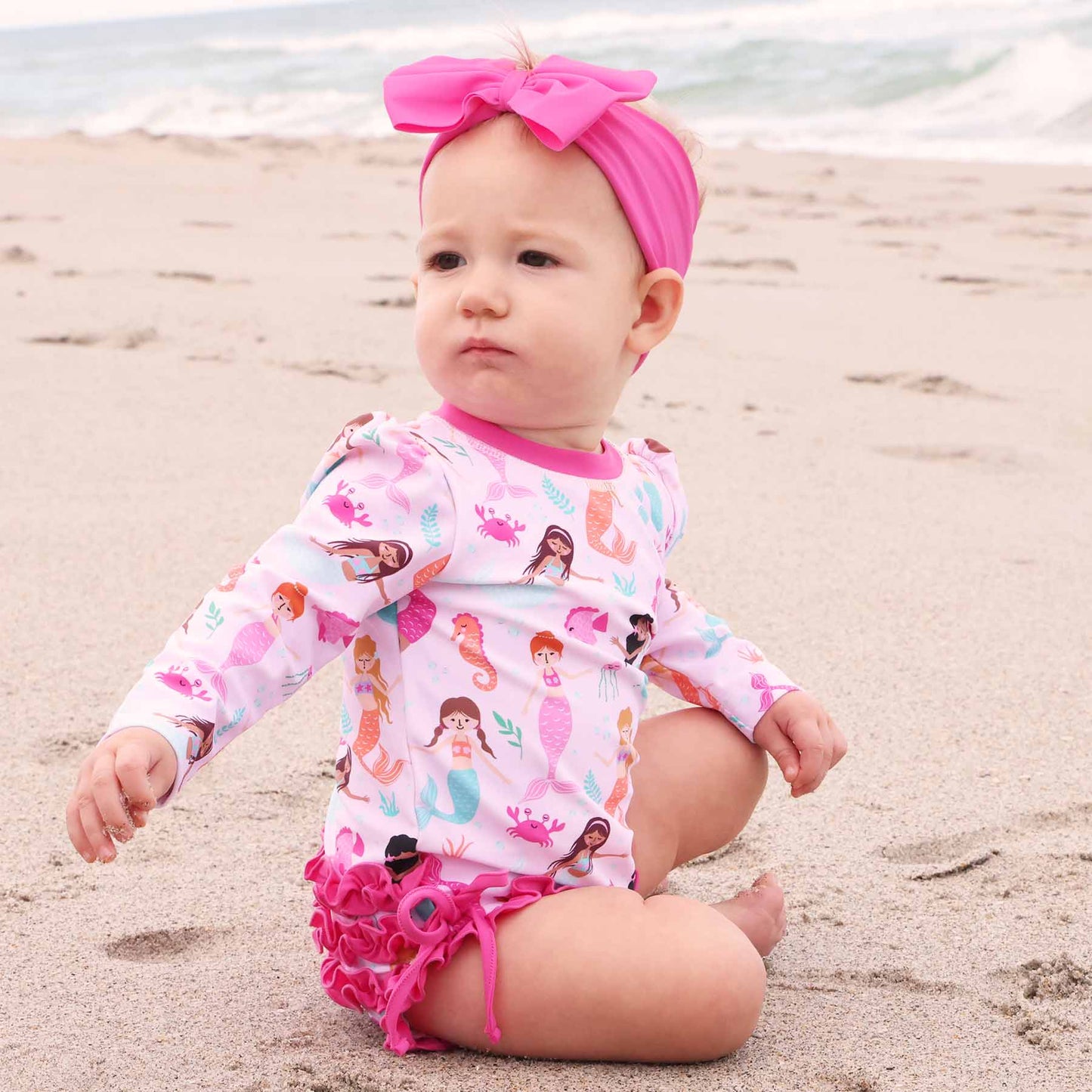 Long Sleeve Rash Guard With Ruffle Bottom | Best Sellers
