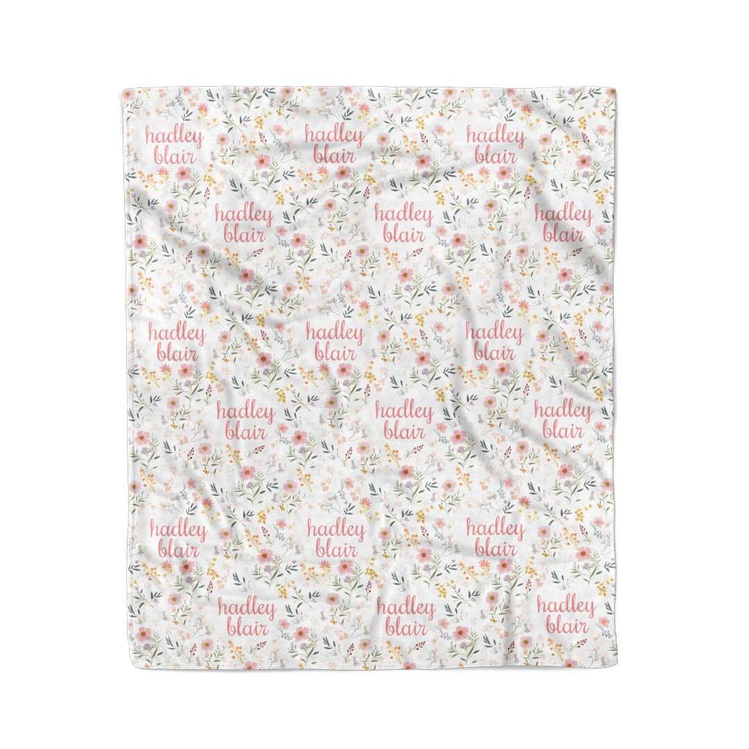 Winnie's Wildflowers Personalized Kids Blanket